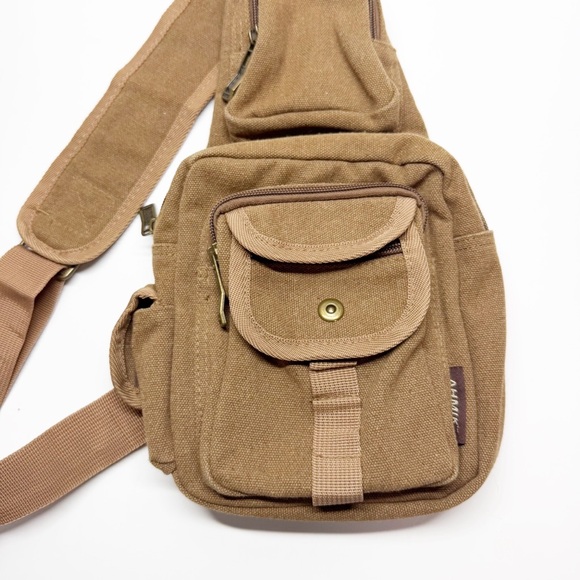 Ahmik Cotton Canvas Crossbody Sling Bag - Picture 4 of 15